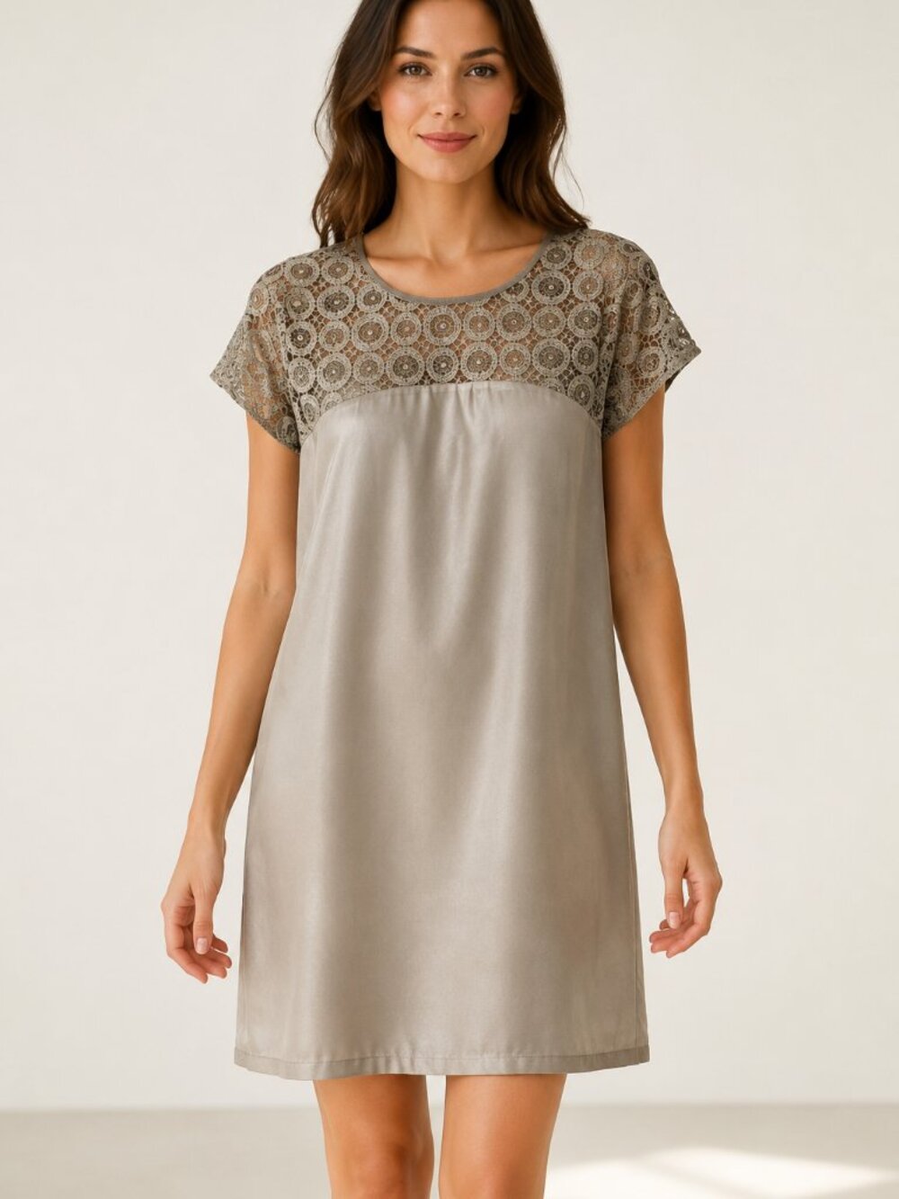 Kaya DI Koko cocktail top lace dress grey XXS
